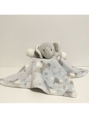 Blankets & Beyond Elephant Lovey Blue Print Plush Soft Boy Cuddle Toy